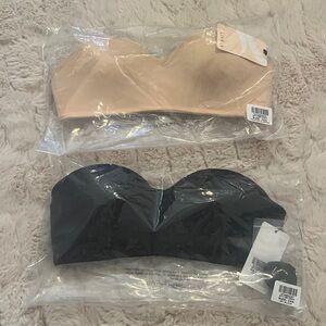 Lively strapless 32a bras nude & black NWT - set of 2